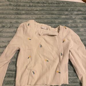 Lush Cream Ribbed Knit Top